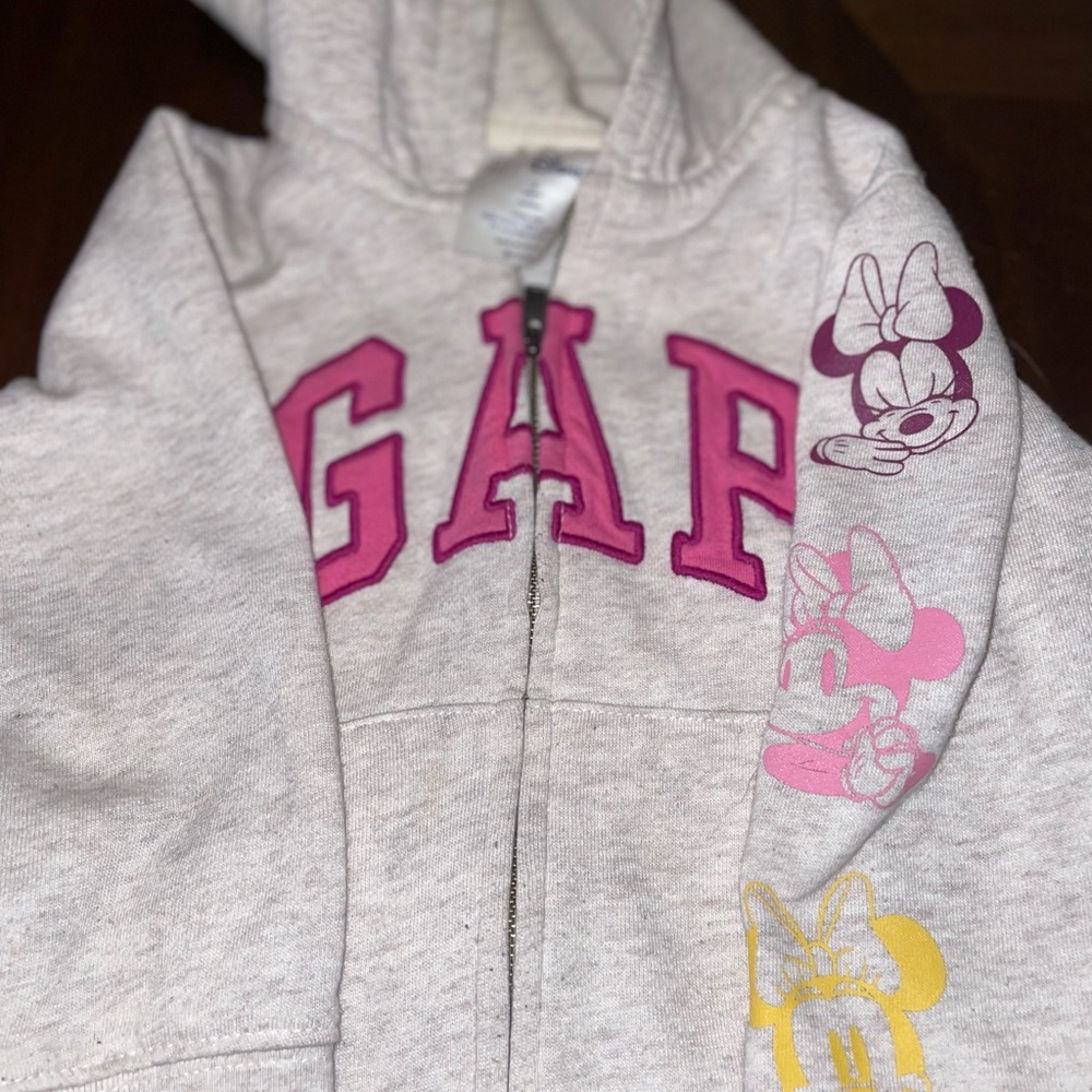 GAP Kids Gray Hoodie with Pink and Yellow Accents - Picture 4 of 6